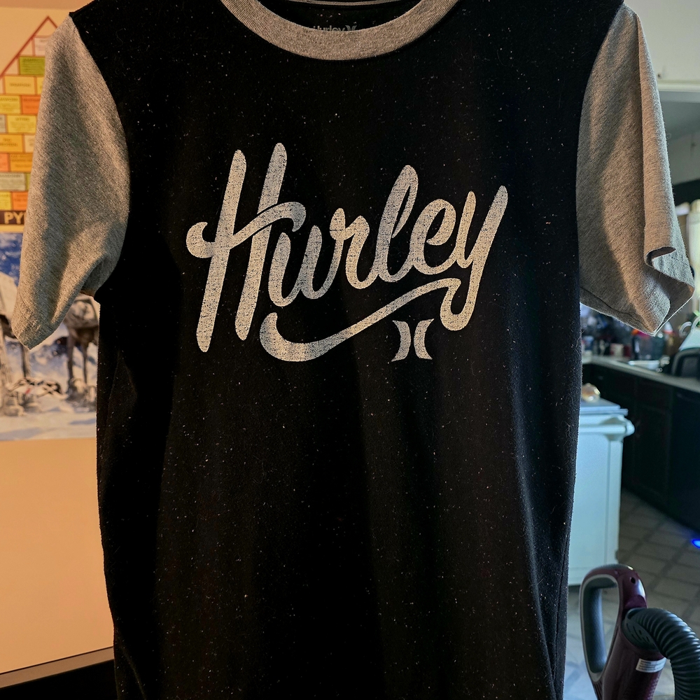 Hurley Black and Gray T-Shirt